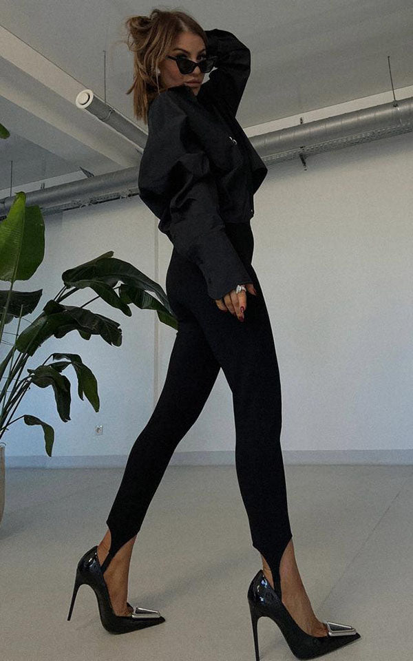 Legginsy narciarki czarne EMO - Veretti Boutique