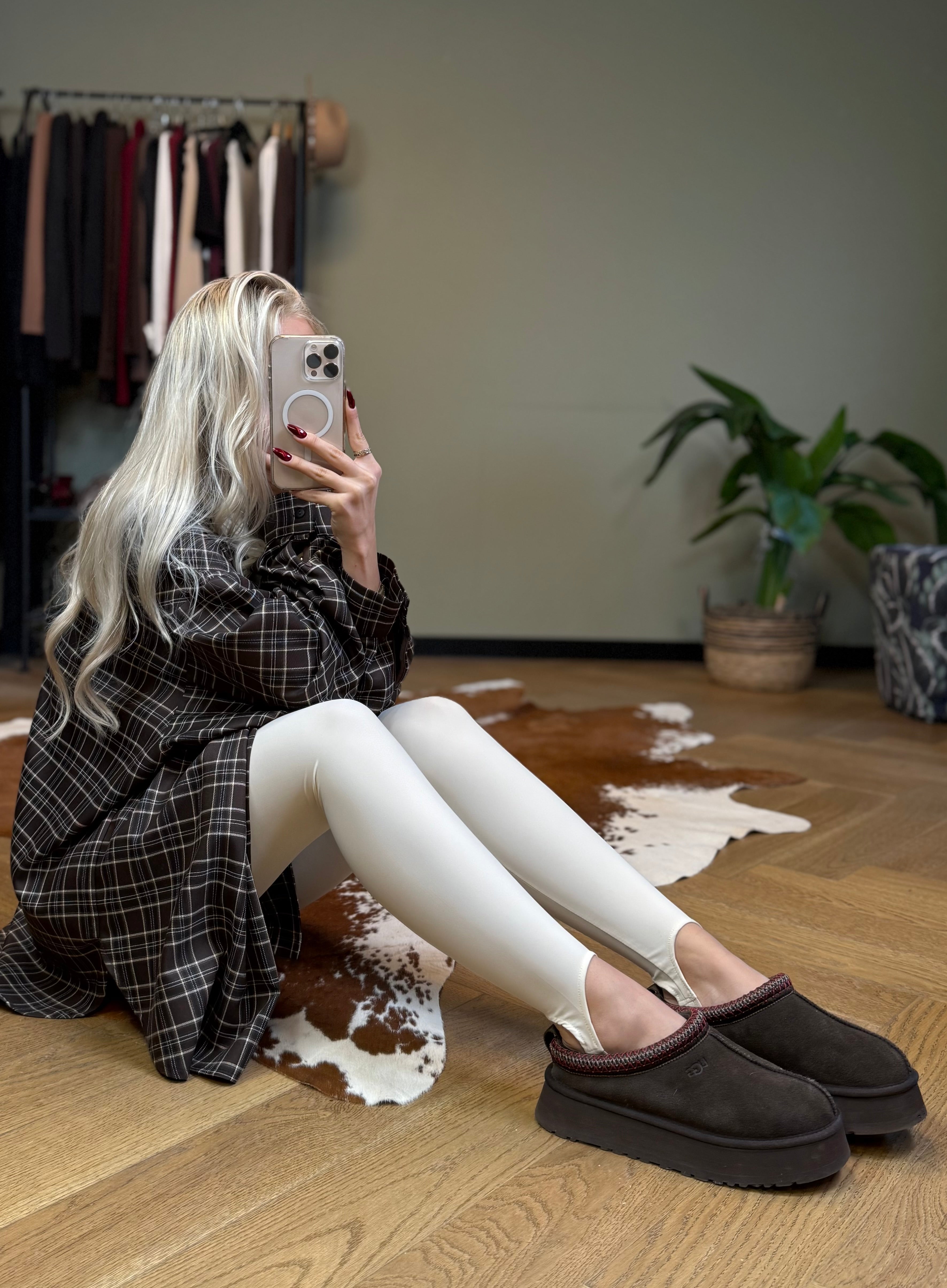 Legginsy narciarki kremowe - Veretti Boutique