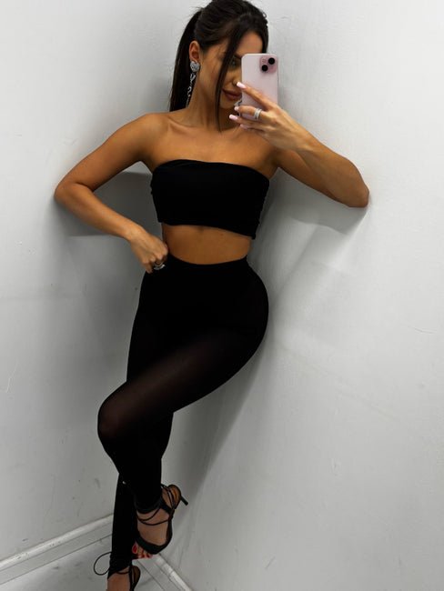 Legginsy z siatki z zapiętką i wbudowanymi majtkami EMO - Veretti Boutique