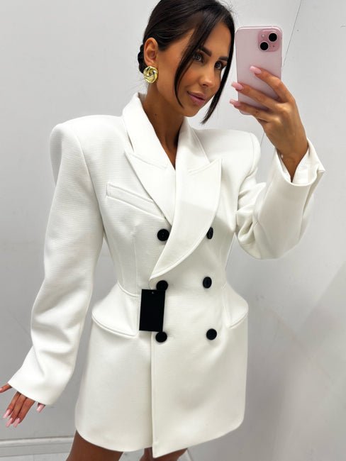 Marynarko - sukienka Hourglass biała EMO - Veretti Boutique