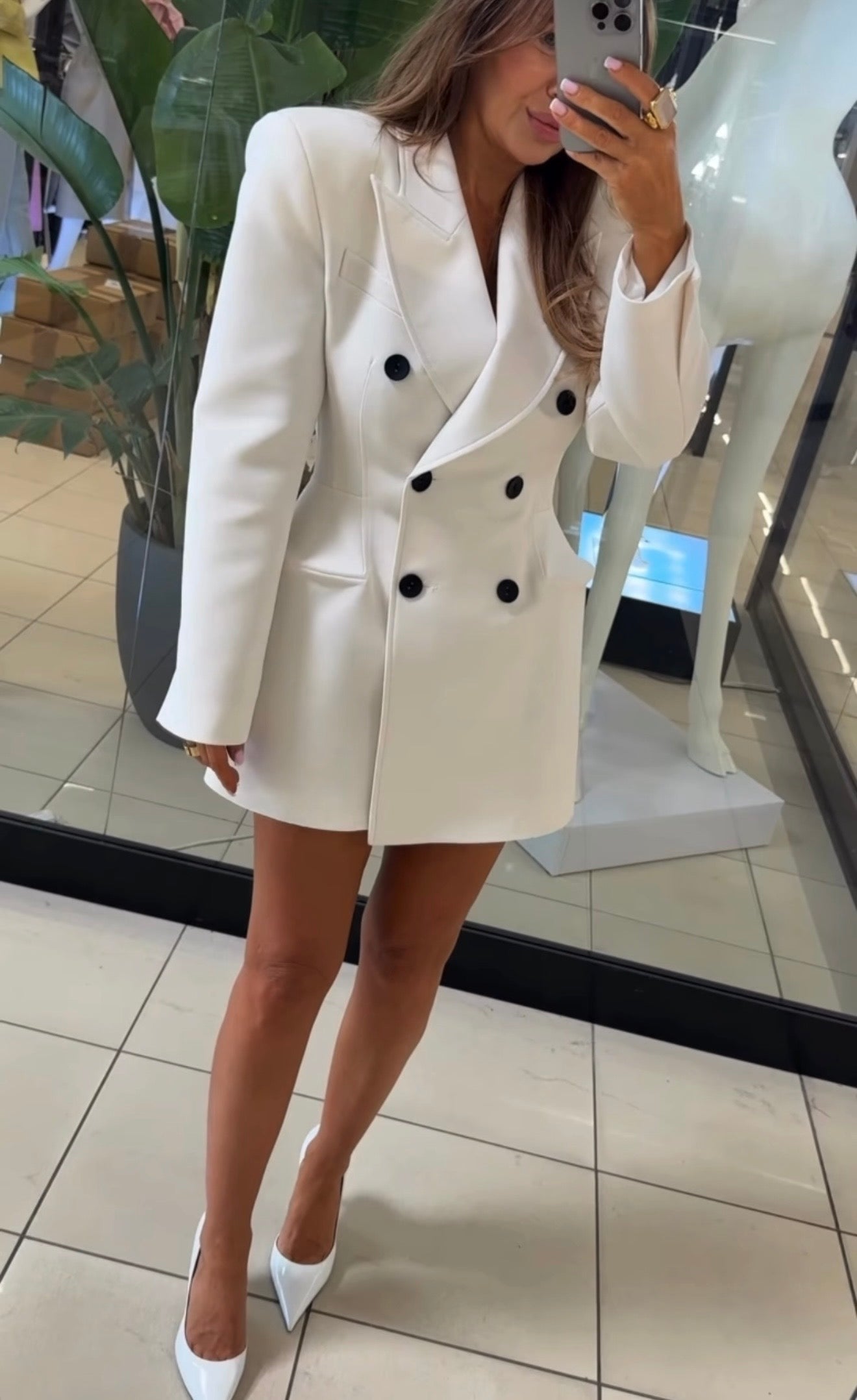 Marynarko - sukienka Hourglass biała EMO - Veretti Boutique