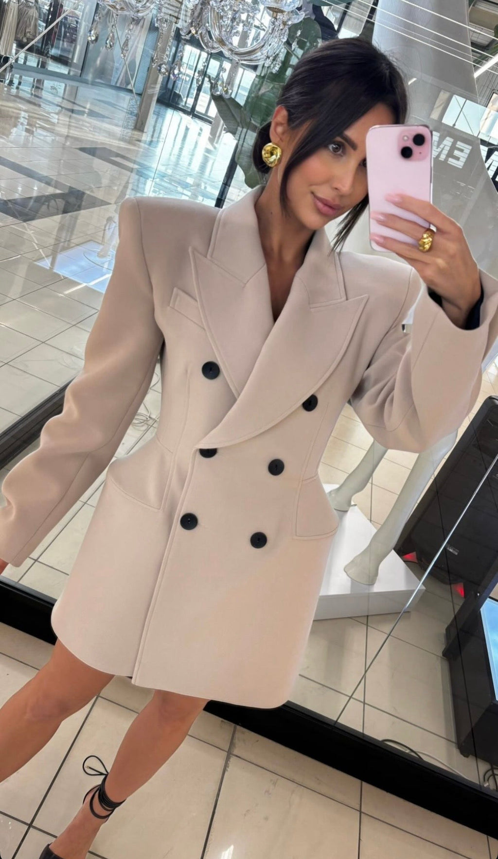 Marynarko - sukienka Hourglass fango EMO - Veretti Boutique