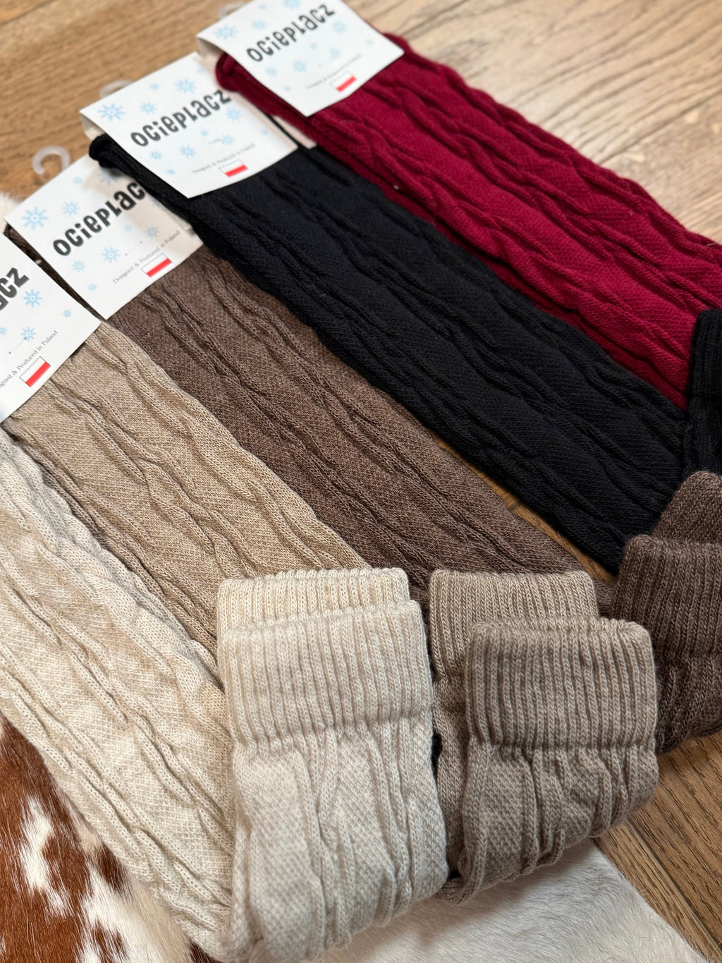 Ocieplacze warkocz 20% wełna - Veretti Boutique