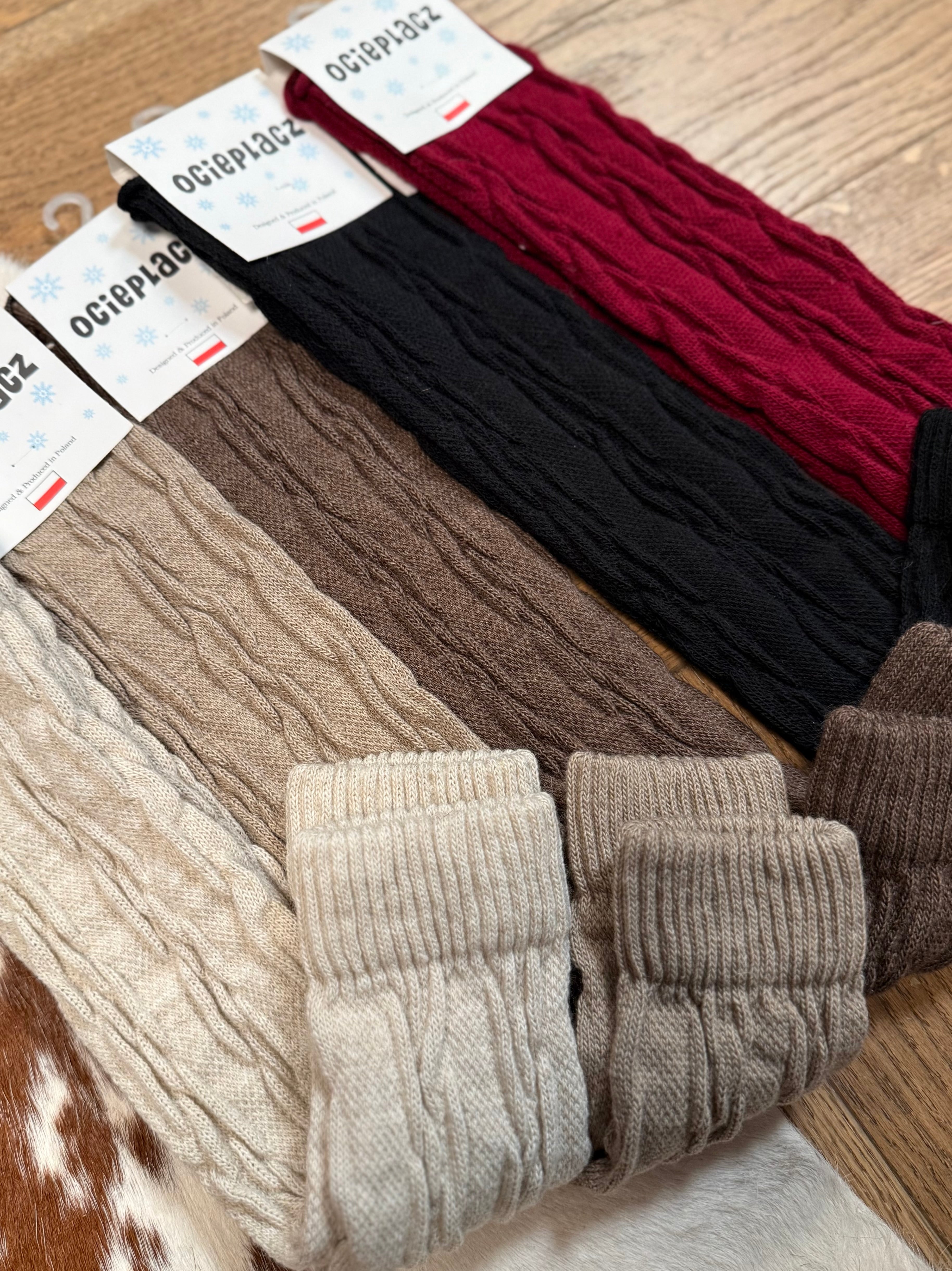 Ocieplacze warkocz 20% wełna - Veretti Boutique