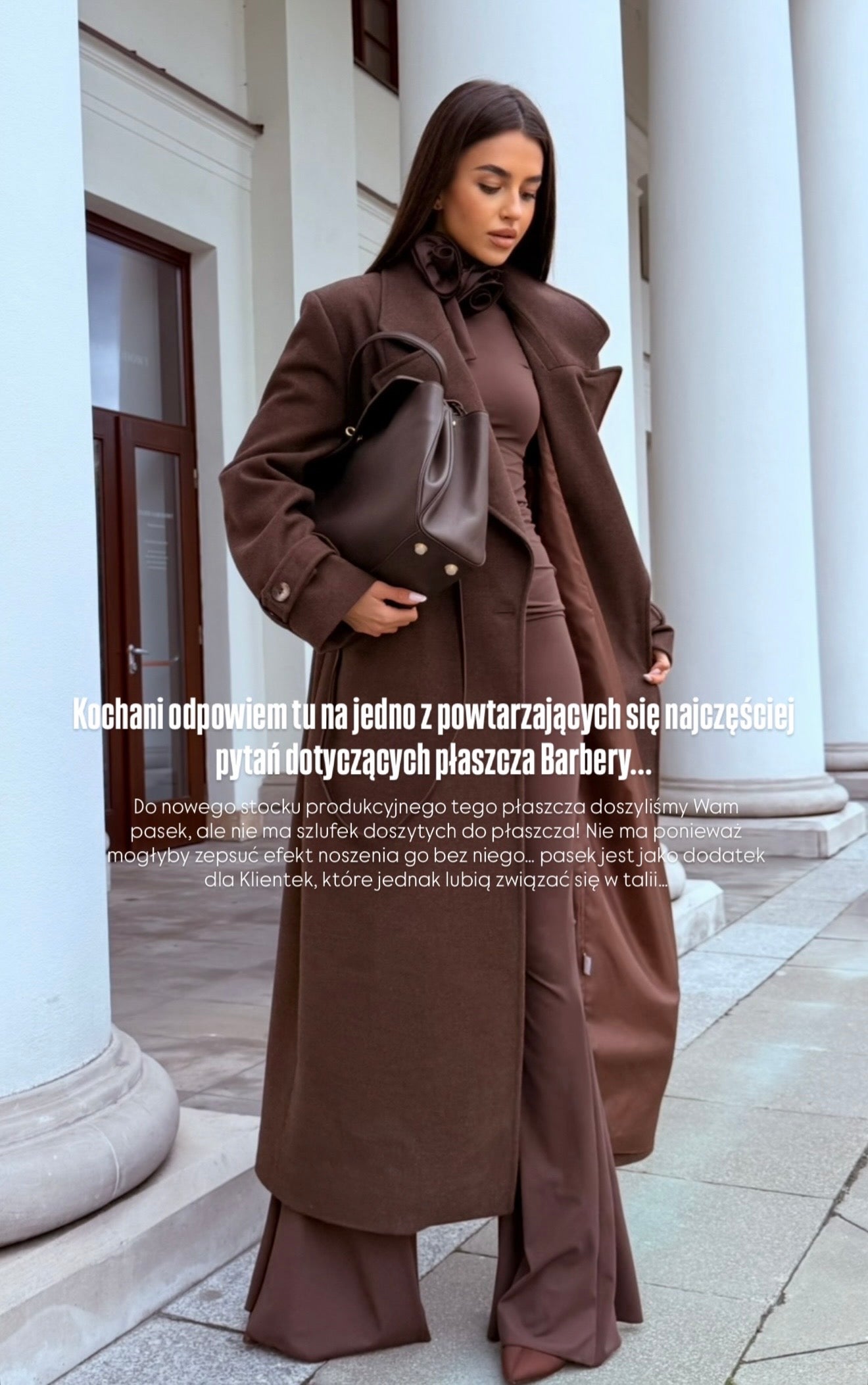 Płaszcz jesienny wiązany brązowy BELLUCI - Veretti Boutique