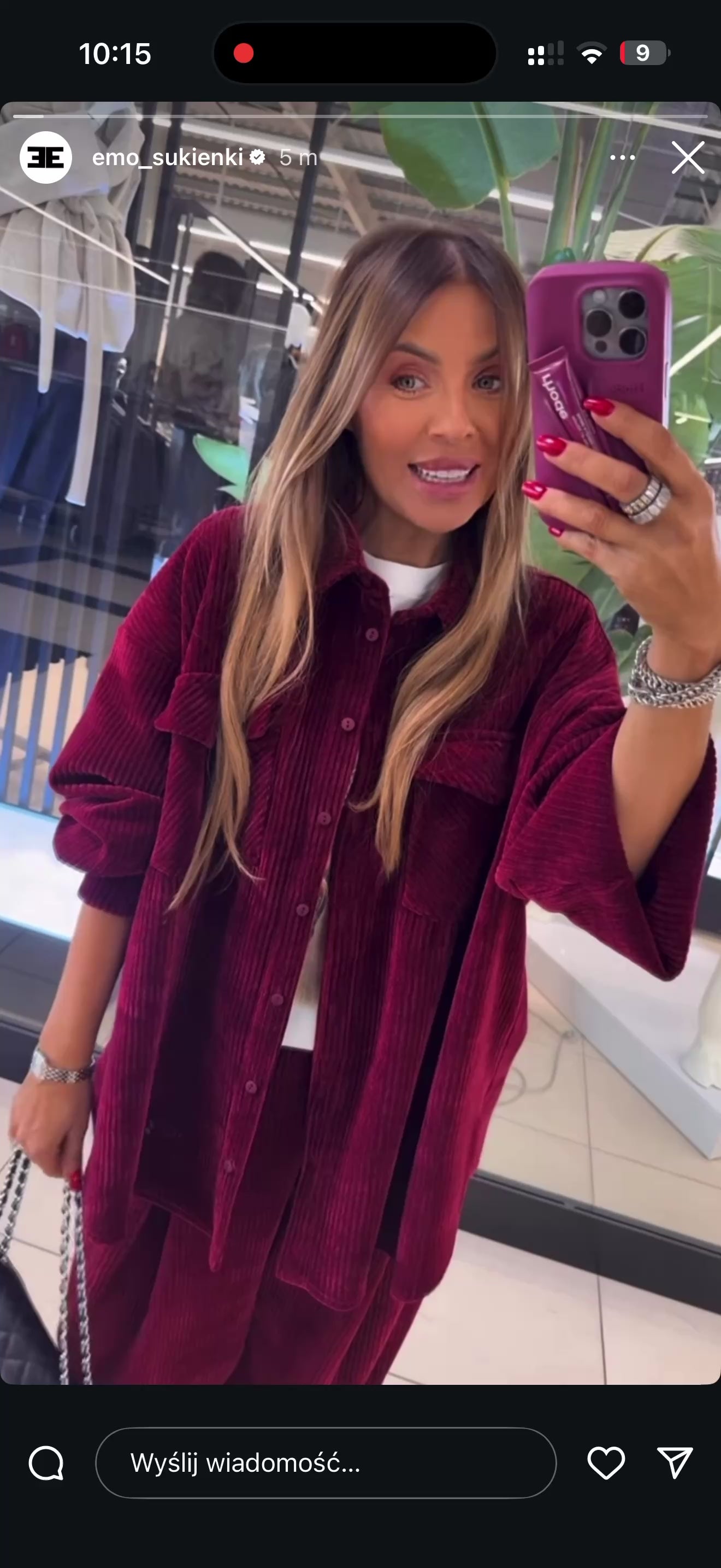 Koszula sztruksowa bordowa EMO