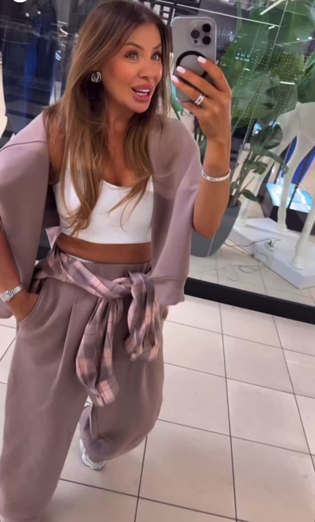 Koszula w kratę łososiowa EMO