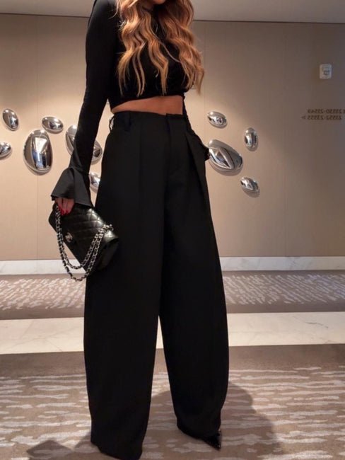 Spodnie Aura czarne z naszywką/bez naszywki EMO - Veretti Boutique