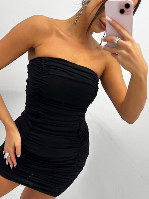 Sukienka midi/mini tuba z siatki EMO - Veretti Boutique