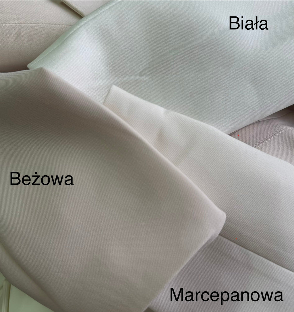 Sukienko marynarka EMO biała/marcepanowa/beżowa - Veretti Boutique