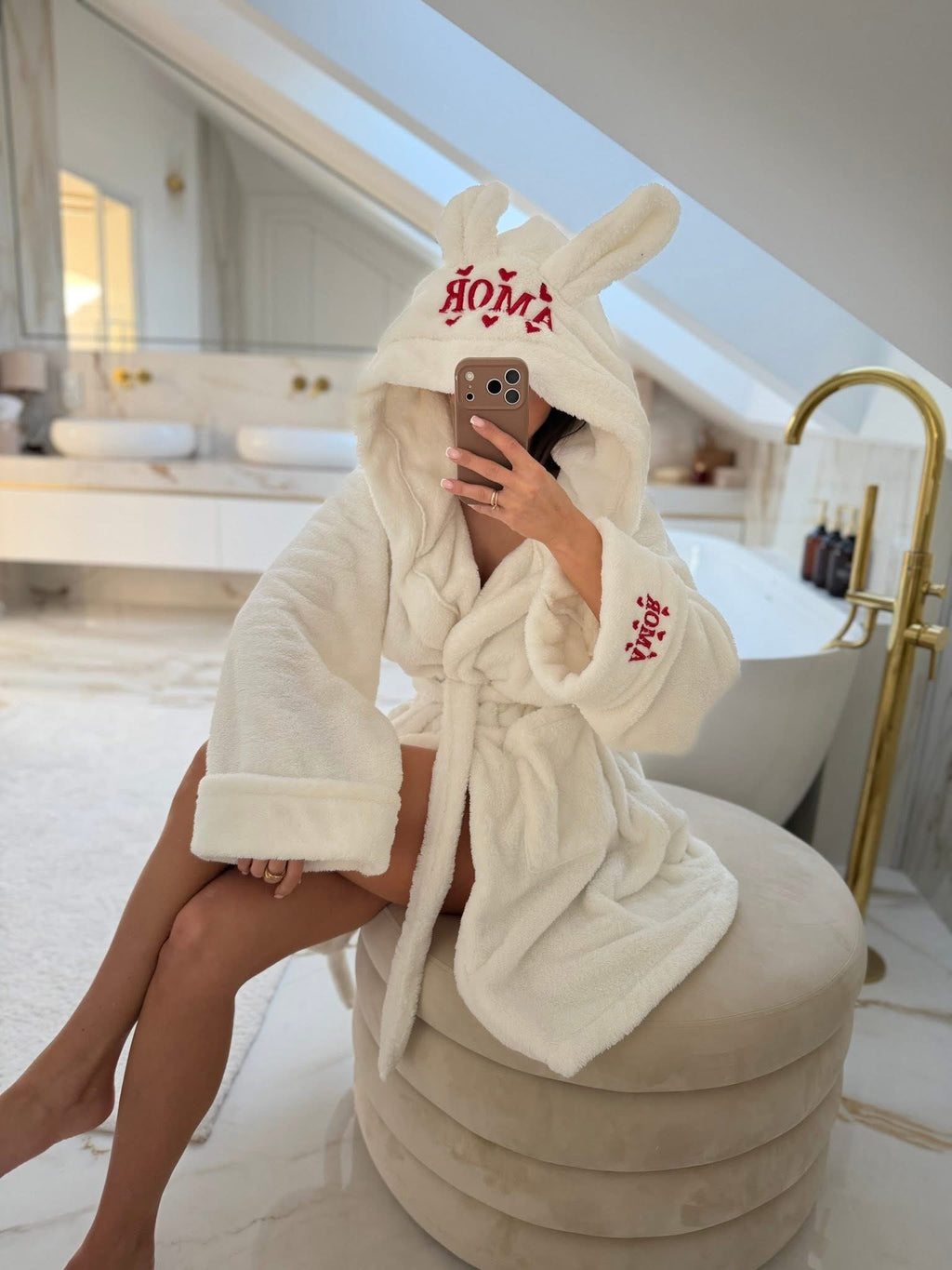 Szlafrok Amor czerwony - Veretti Boutique