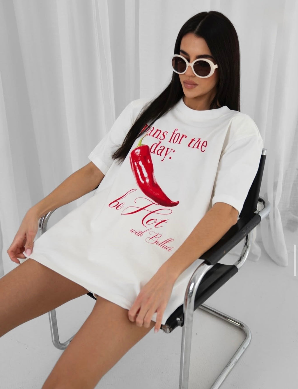 T - SHIRT BE HOT - WHITE Belluci - Veretti Boutique