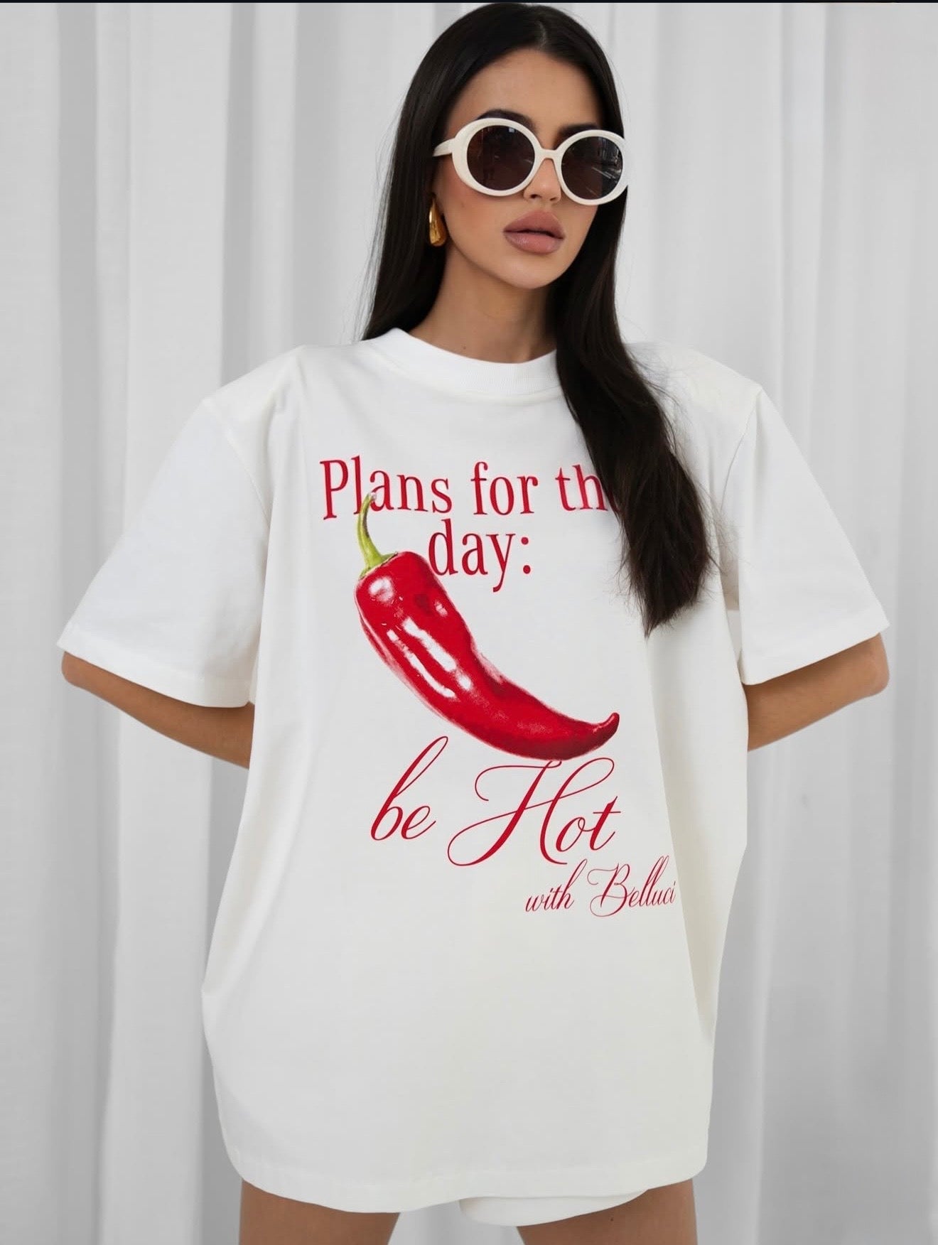 T - SHIRT BE HOT - WHITE Belluci - Veretti Boutique