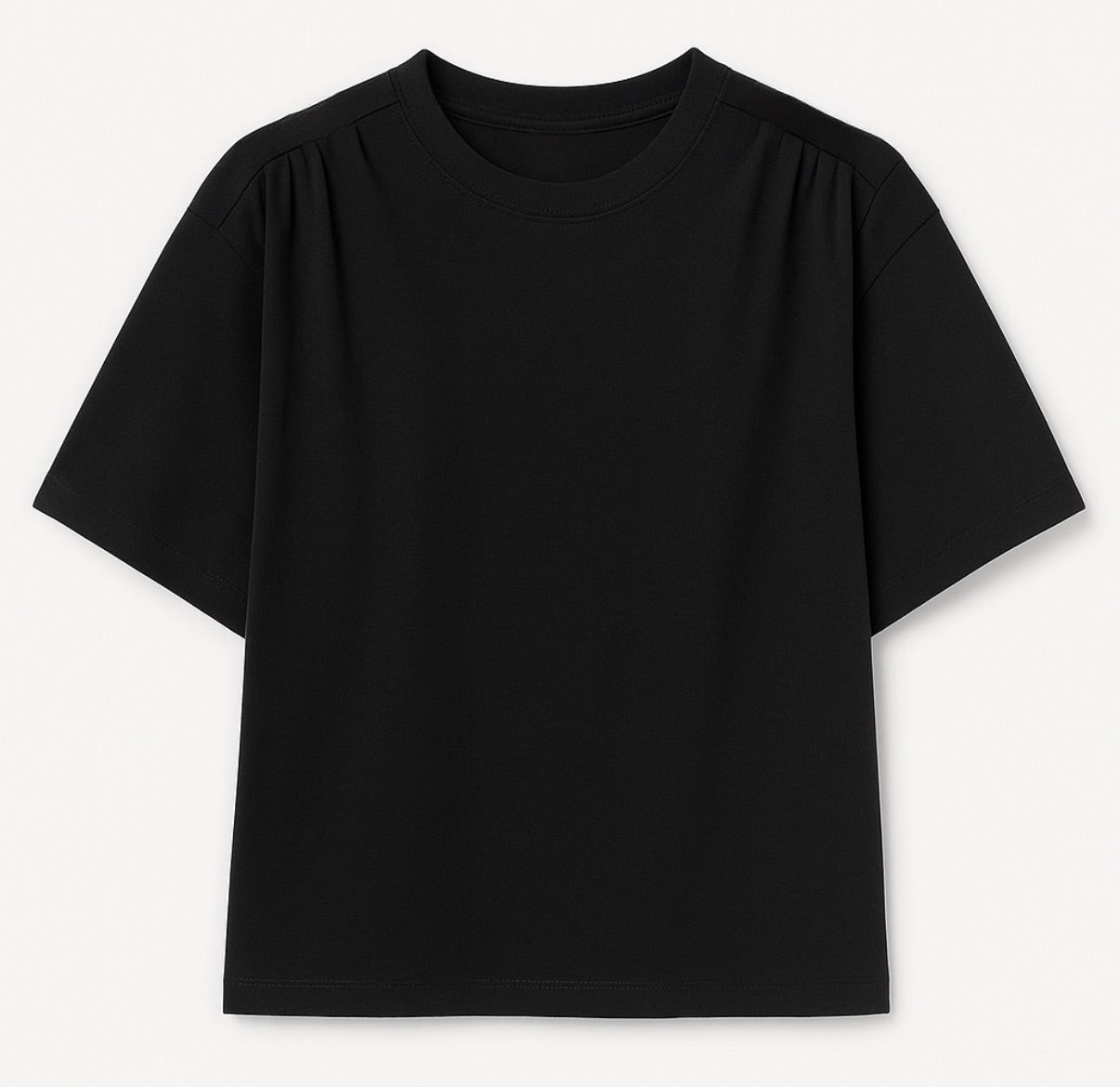 T-shirt z poduszkami czarny 100% bawełna - Veretti Boutique