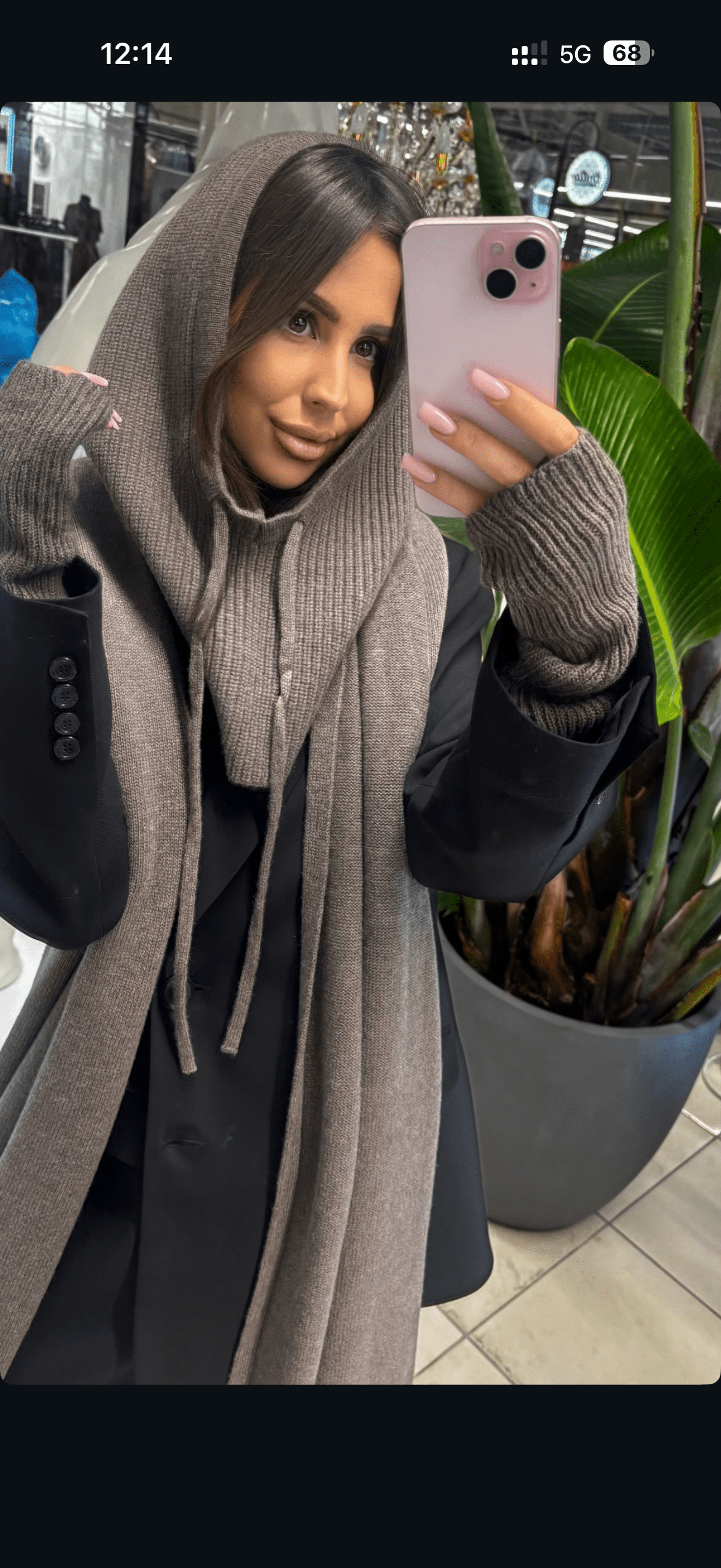 Wełniane rękawiczki 90% wełna merino i 10% kaszmir cappuccino EMO - Veretti Boutique